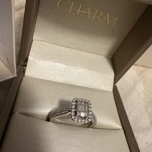 White Gold Engagement Ring Emerald Cut